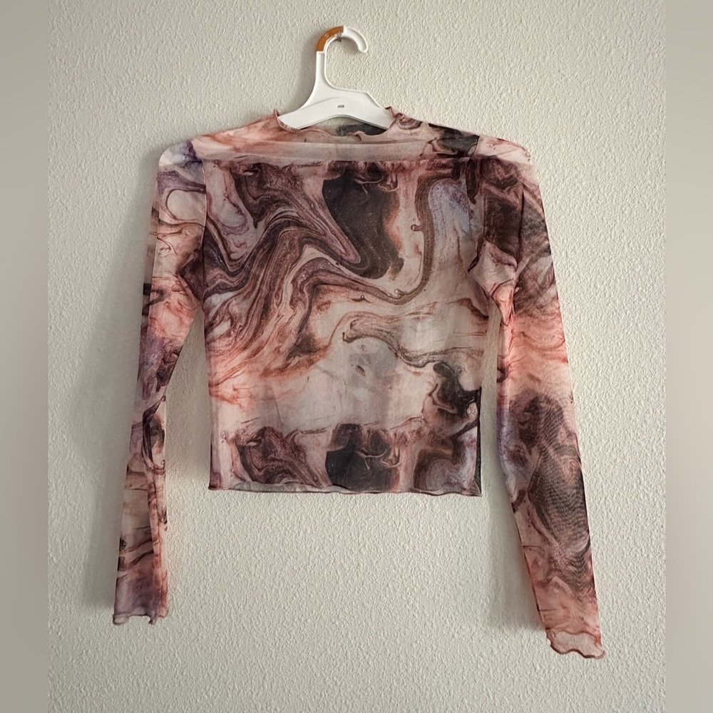 FOREVER 21 SHEER MULTI COLOR LONG SLEEVE